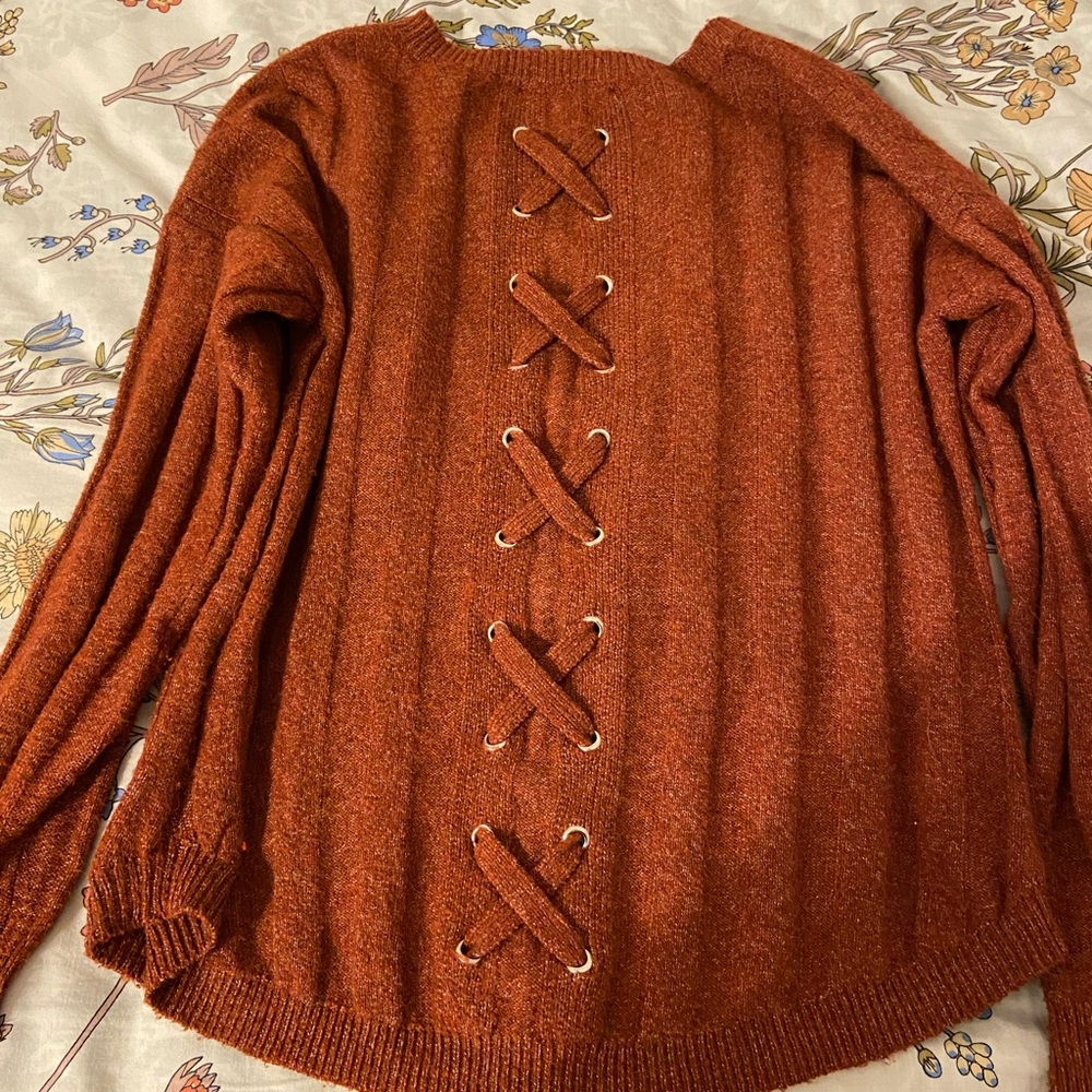 Women's Rust Sweater - Picture 2 of 3